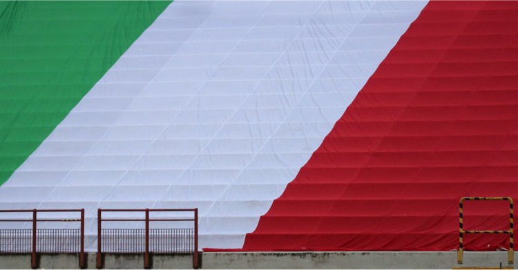 Italian Flag in empty stadium due to Coronavirus