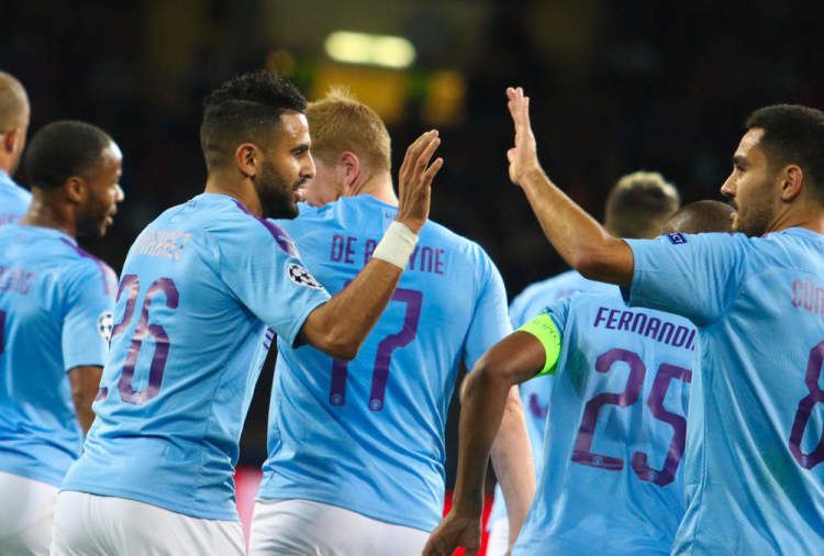 Manchester City players celebrate