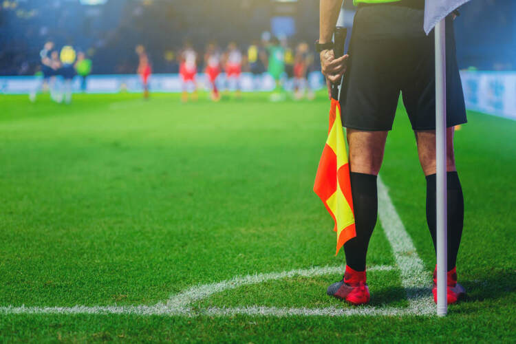 Linesman in a football match