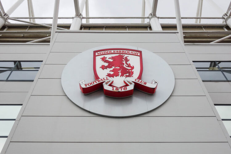 Middlesbrough FC logo at Riverside Stadium