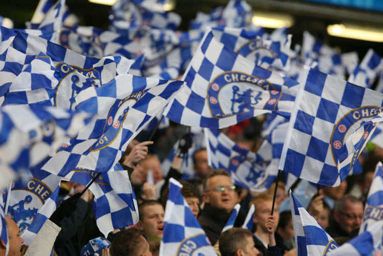 Chelsea fans at Stamford Bridge stadium