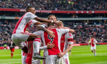Ajax players celebrate