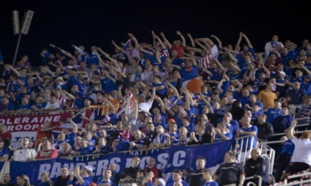 Rangers fans celebrate