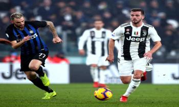 Miralem Pjanic & Marcelo Brozovic in Juventus v Inter Milan