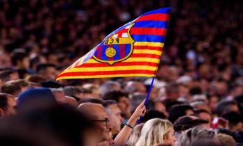 Barcelona flag at LaLiga match