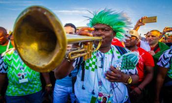 Nigerian fans ahead of international match