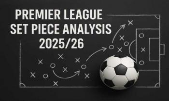 Premier League set piece analysis on tactics board image.